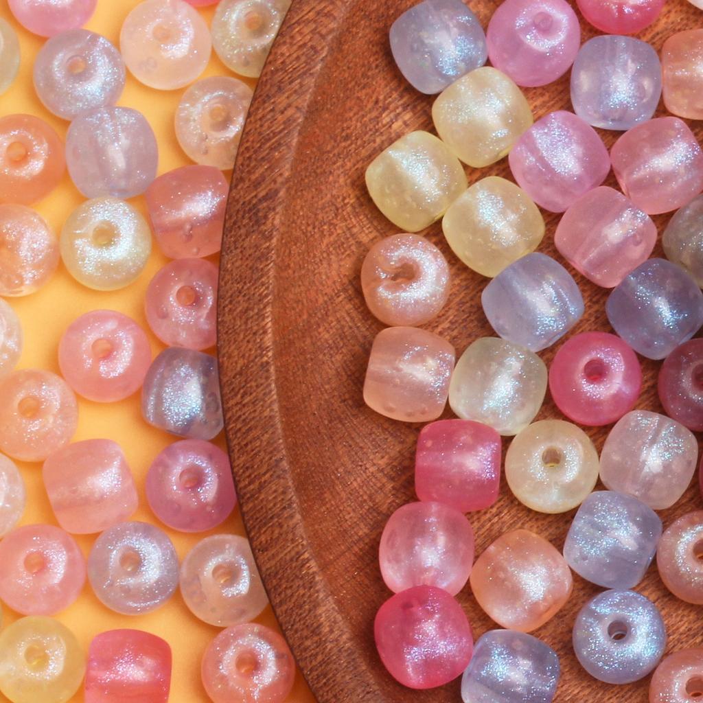 100pcs 9.7*10.8mm 8 Colors Acrylic Round Loose Beads for Bracelets Earrings Necklace Jewelry Making Fashion DIY Accessories