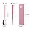 304 stainless steel tableware spoon fork chopsticks three-piece set portable tableware travel student tableware set