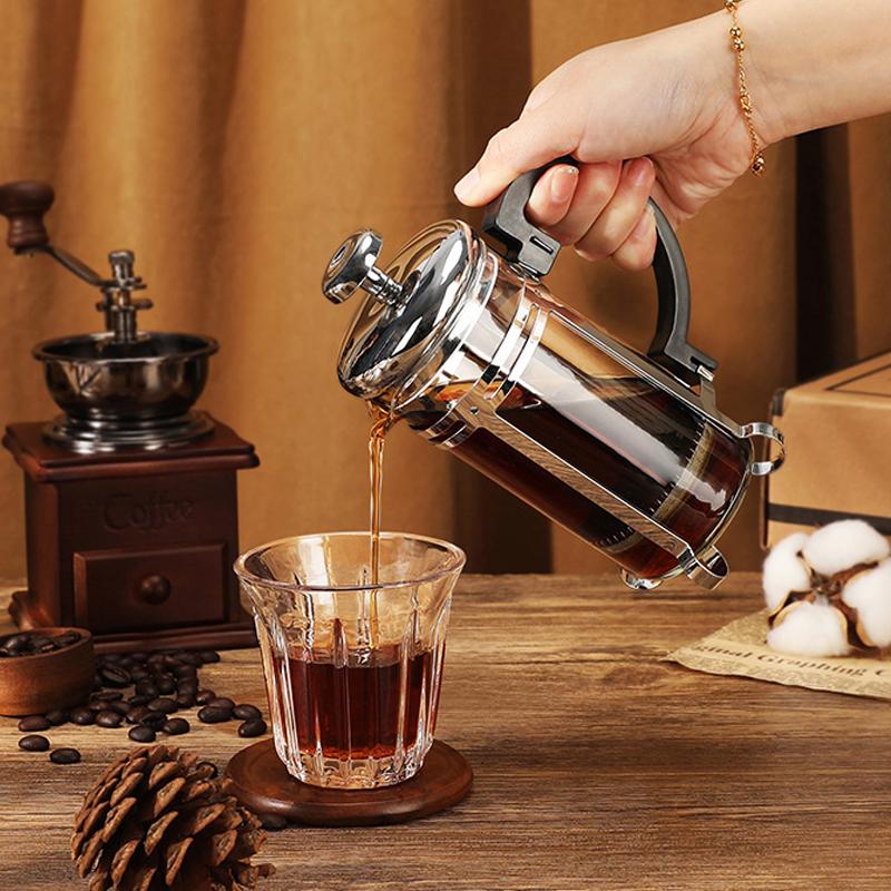 Kaffeekannen-Set mit Handkurbel, Kaffeemühle, French Press Kanne, Kaffee-Geräte Geschenkset