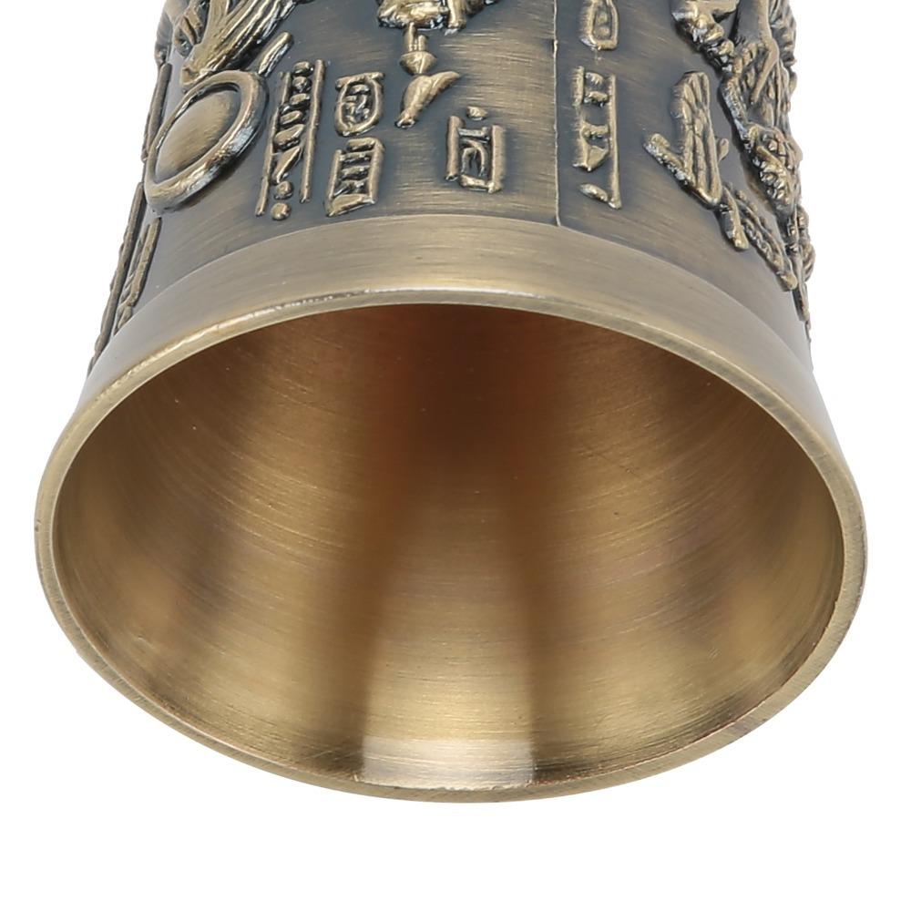 Bronze Egyptian Wine Cup Embossed Vintage Wine Glass Shot Glasses Bronze Shot Cup  For Brandy