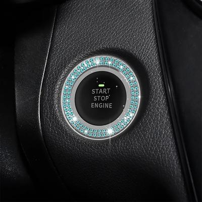 1Pcs Car One-Key Start Engine Ignition Stop Button Decoration Cover Ring Handmade Crystal Sticker Car Accessories