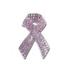 Pink Crystal Bow Ribbon Brooch Women / Men Corsage Lapel Pins Jewelry