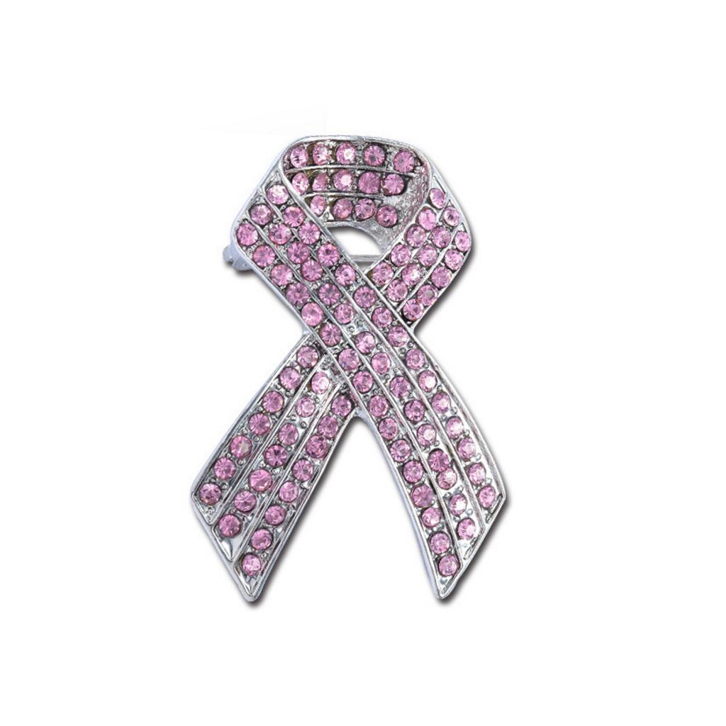 Pink Crystal Bow Ribbon Brooch Women / Men Corsage Lapel Pins Jewelry