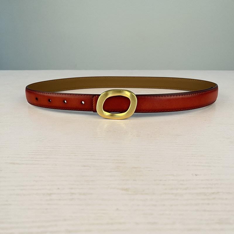 Leather Women'S Belt Simple Round Buckle Girls Belt With Jeans Casual Pants Belt Women'S