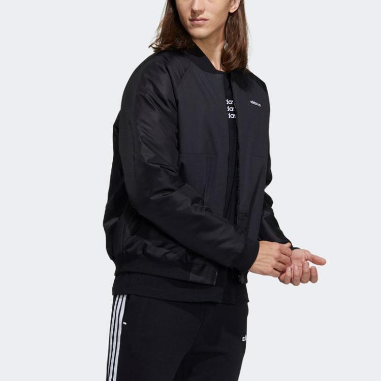 Adidas Neo M Pad Start Bomber Solid Color Long Sleeve Zipper Cotton Jacket Winter Men Jacket Black H45247