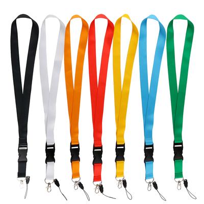 FI52 Solid Color Rope Strap Keychain Neck Lanyard for Students Keys Long Phone Hanging Buckle Anti-Lost Hang Rope Gifts