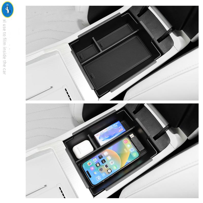 Black Central Storage Container Pallet Box / Armrest Storage Box For GEELY GALAXY E5 / EX5 2024 2025 Plastic Accessories