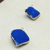 10Pcs, Natural Stained Dark Blue Shells Mother of Pearl Zinc Alloy Golden Edge Pendant Charms for Jewelry Making DIY Necklace Accessories Crafts