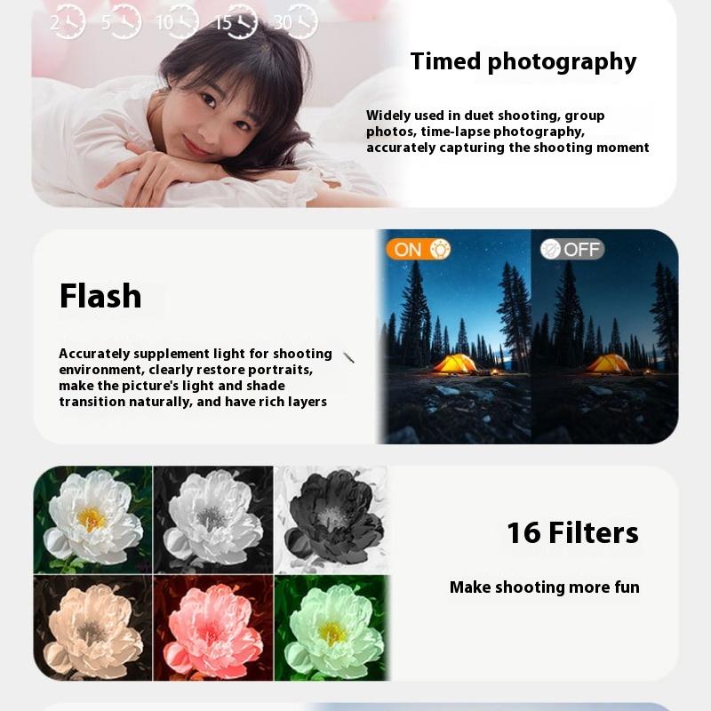 Portable Ccd Camera Campus Student Party 72 Million High Definition Card Machine 5k Shooting Digital Camera Home