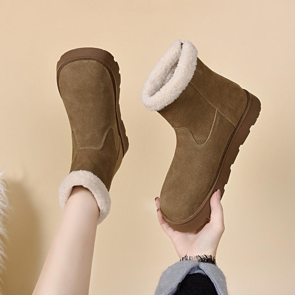 Schneestiefel Baumwollstiefel Flache Stiefel Lässige Kurze Stiefel