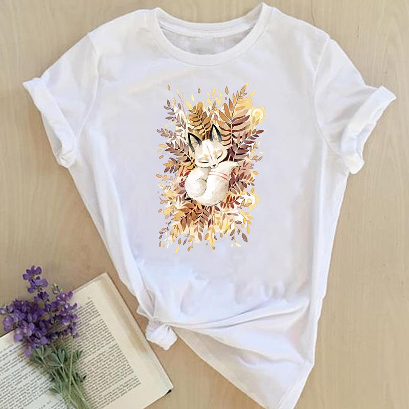 Grafisch T-shirt Korte mouw Zomer Top Wild dier Zoet Trend Schattig Jaren 90 Print Dames Vrouwelijke T-kleding Casual damesmode T-shirt