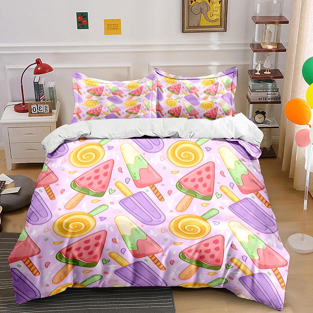 Trio di Dolci Estivi Design Raffinato set di biancheria da letto a tre pezzi regalo per bambini e adulti