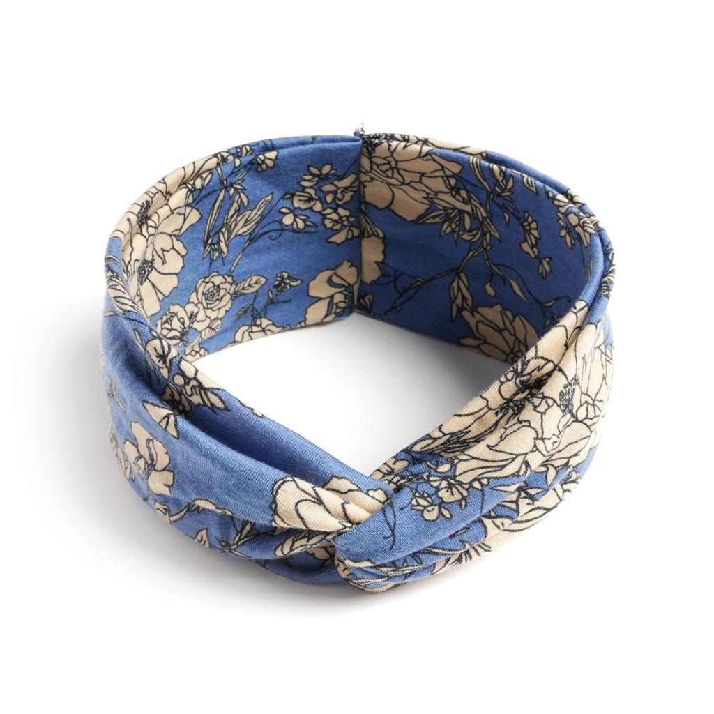 Bohemian Cross Knotted Headband Gypsy Yoga Sports Headband Wide Female Stretch Headband