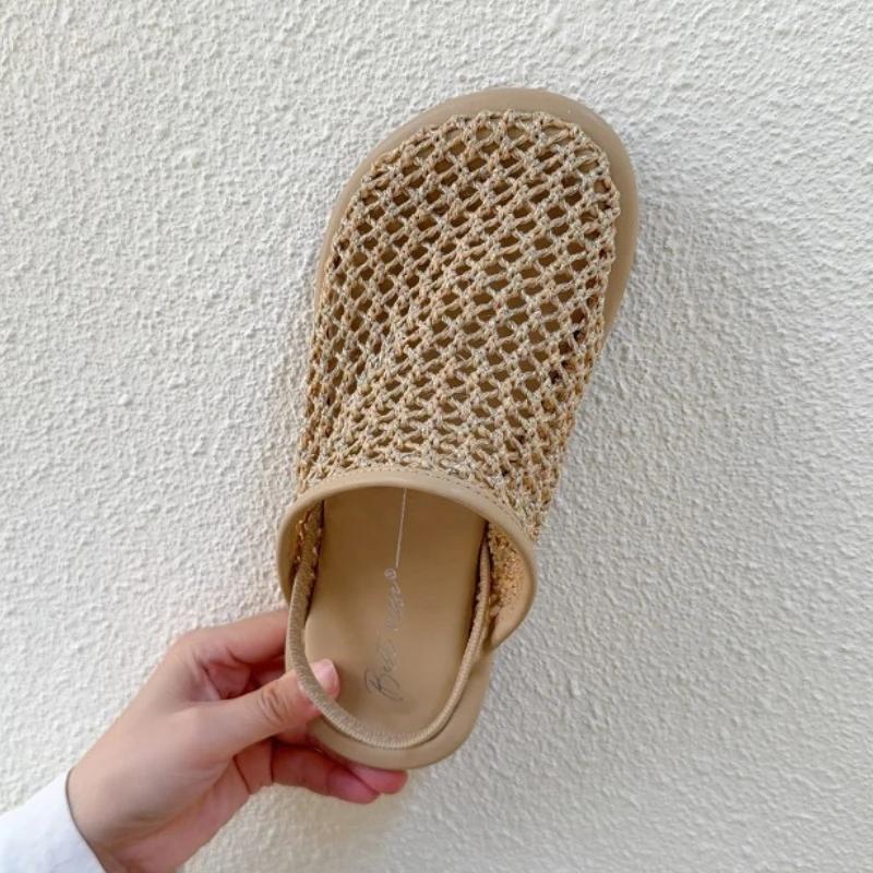 Mode Pantoletten Schuhe Damen Flats Slipper Mesh Freizeit Sandalen Mode Sport 2025 Sommer Neu Slingback Sneaker Frau Flip Flops Sandalen