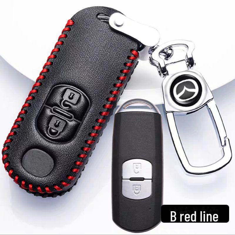 Mazda Genuine Leather Key Cover for Mazda 3, CX-4, CX-5, and Atez Cars.