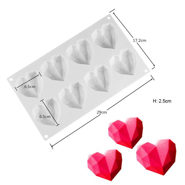 Silikonform Bakverk 3D Tårta Design Mini Cupcake Mousse Muffin Hjärta Bubbla Fyrkantig Bakform