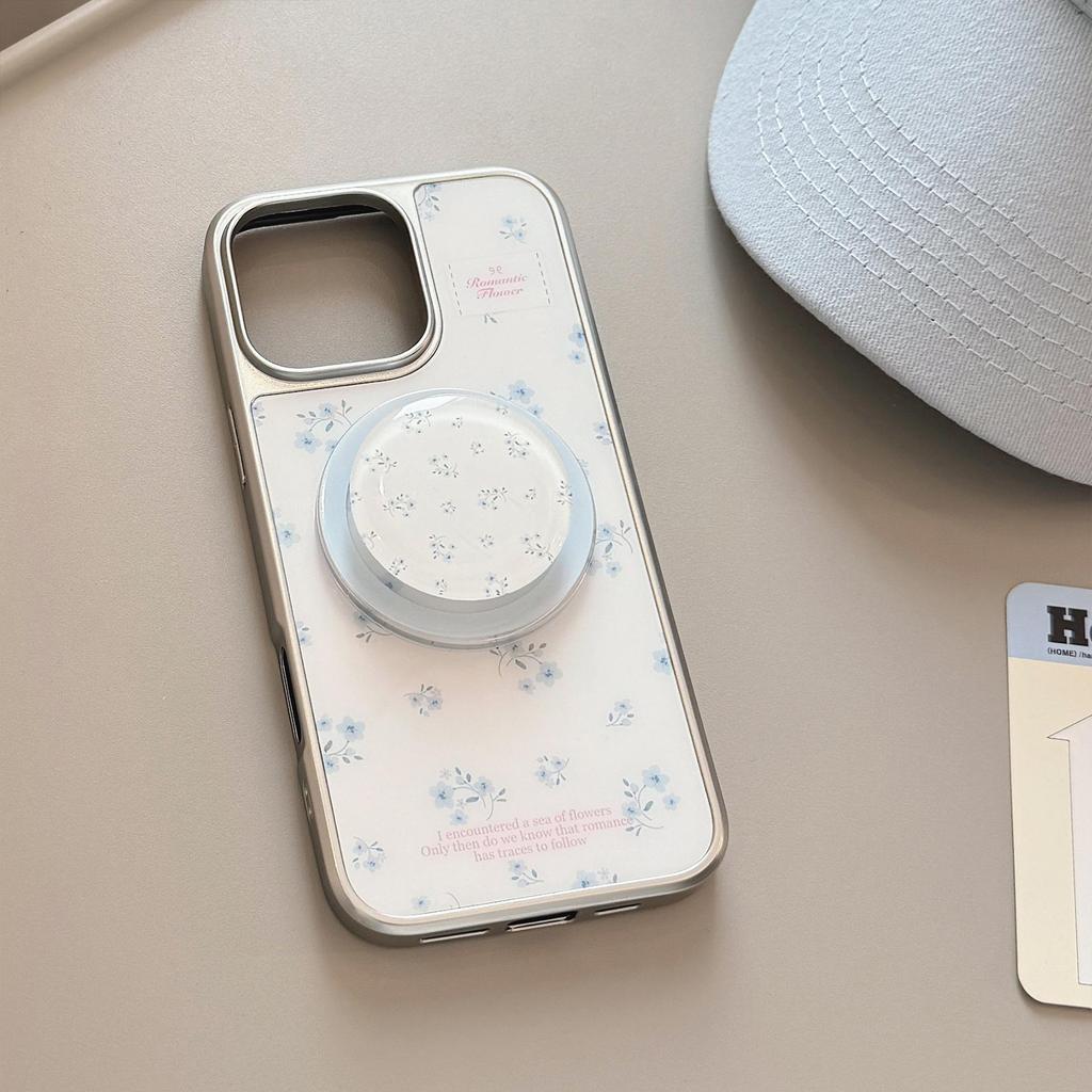 Blue Floral Magnetic Bracket Phone Case