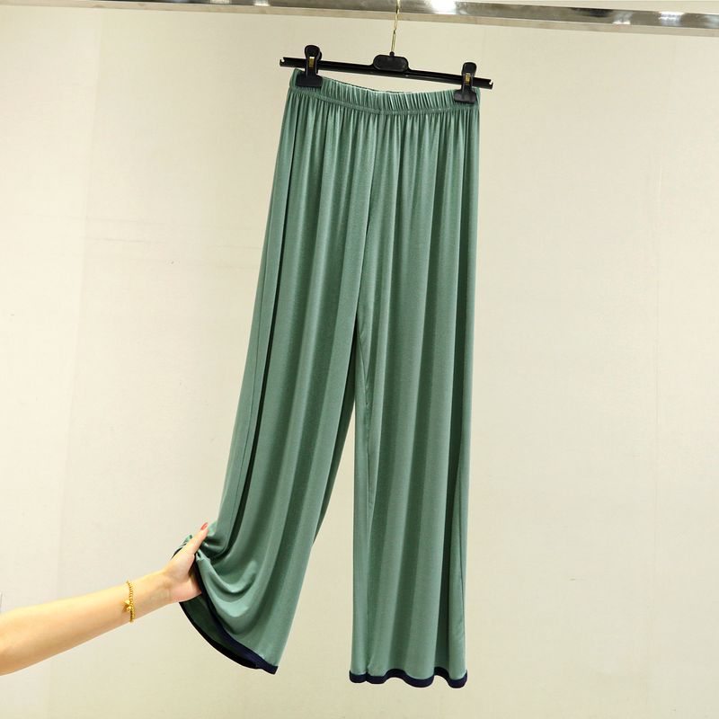 

Модальные брюки с высокой талией, домашние, тонкие, свободные, повседневные Matcha Green XL (65.00 kg-75.00 kg recommended