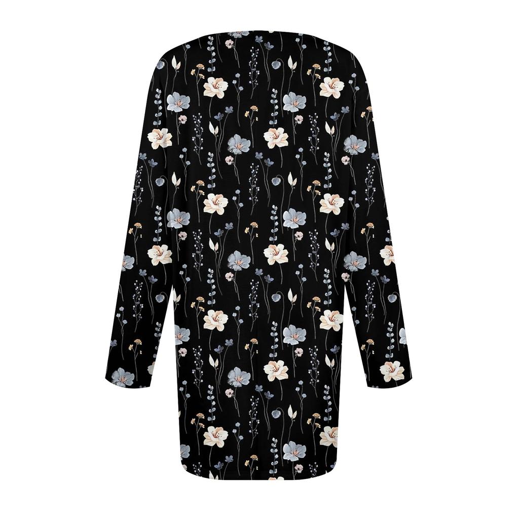 Damenmode Große Größe Rundhals Langarm Casual Print Lose Pullover Top