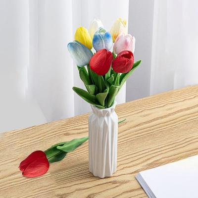 Artificial Tulip Flower Real Touch Multicolor Velvet Texture Realistic Anti-fading Home Decoration