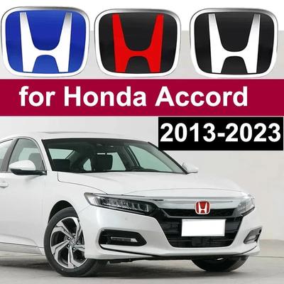 2Pcs for Front Rear Emblem Accord 2013-2023 ABS Chrome Car Logo Badge Fit for 9th 10th Gen Sedan Models Replacement
