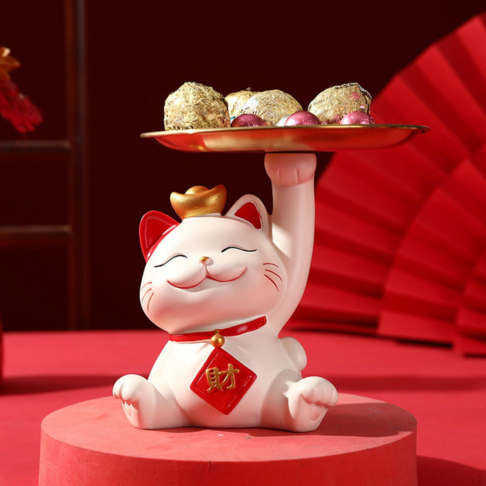 

Статуя кошки, лоток для ювелирных изделий, настольный органайзер, скульптура животного для книжной полки, ванной комнаты Style B