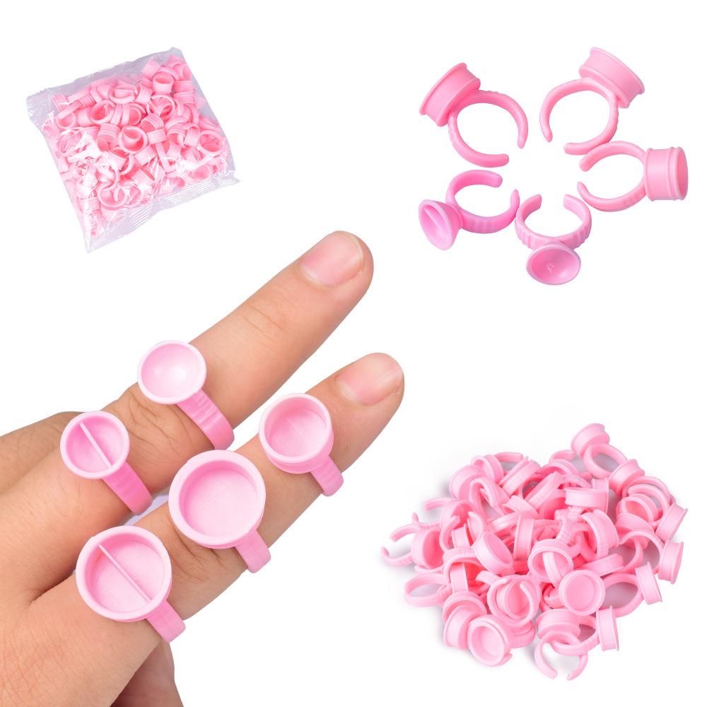 PMU Pink Pigment Ring Cup Eyelash Extension Glue Holder Tattoo Pigment Bowl