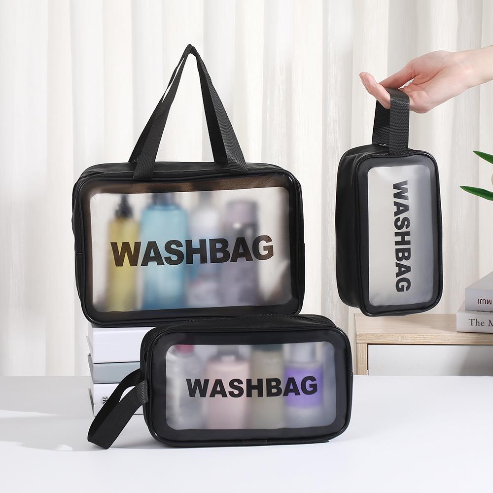 Transparent PVC Makeup Bag: Wet/Dry Separation, Large Capacity, PU Travel Cosmetic Organizer