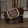 Belt Men's Italian Retro Distressed First Layer Pure Cattlehide Leather Belt Trendy All-Matching