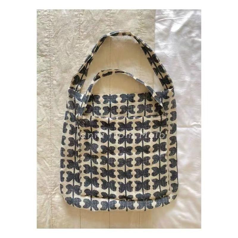 

anni small Fu butterfly, light and thin linen, environmentally friendly literary and artistic one-shoulder hand bag, shopping bag, size 3.