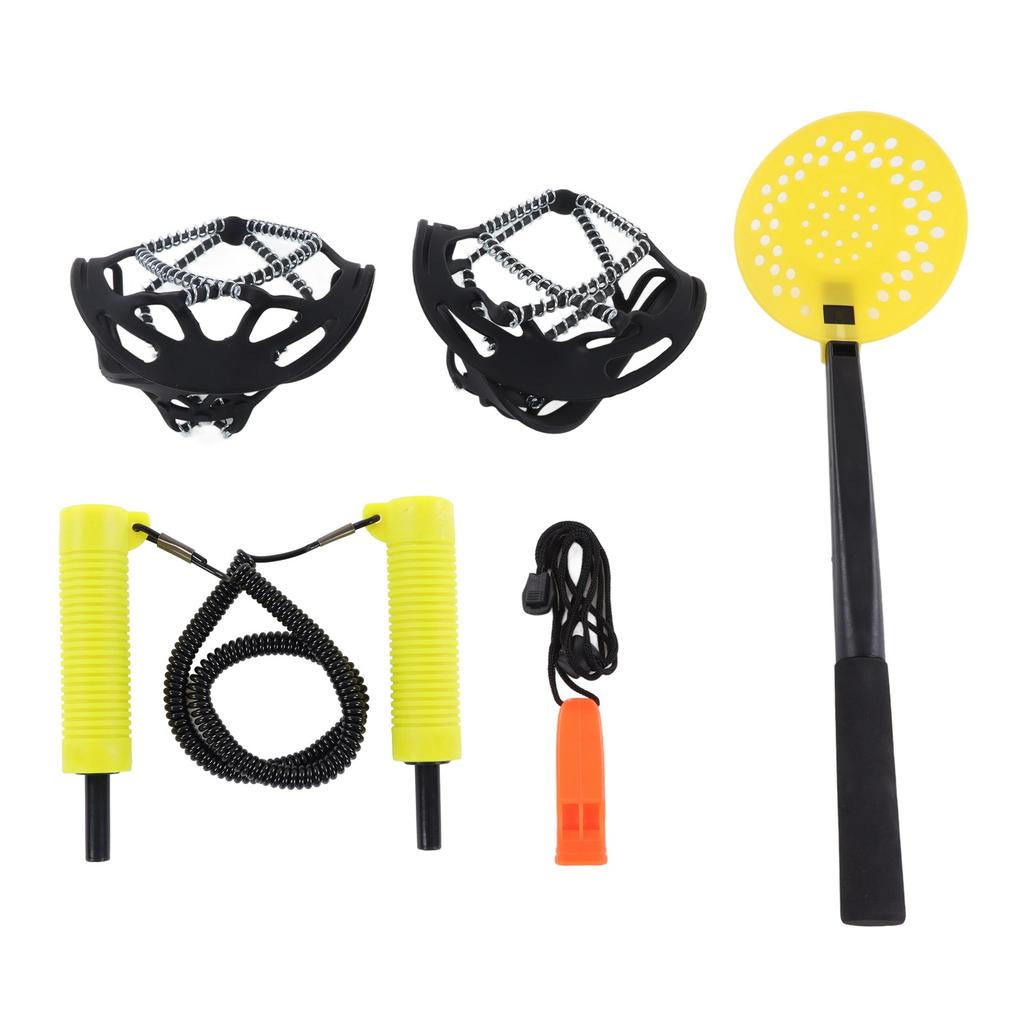 Retractable Ice Safety Picks Non Grip Crampons Spikes Shoe Grip with Whistle Stainless Steel Ice Picks Set for Ice
