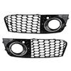 Pair Honeycomb Mesh Fog Light Open Vent Grill Intake 8KD807682 8KD807681 Fit for A4 B8 2009-2012