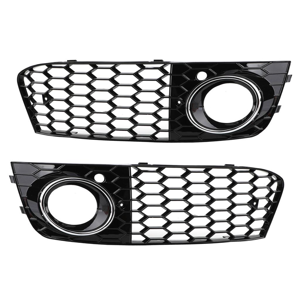 Pair Honeycomb Mesh Fog Light Open Vent Grill Intake 8KD807682 8KD807681 Fit for A4 B8 2009-2012