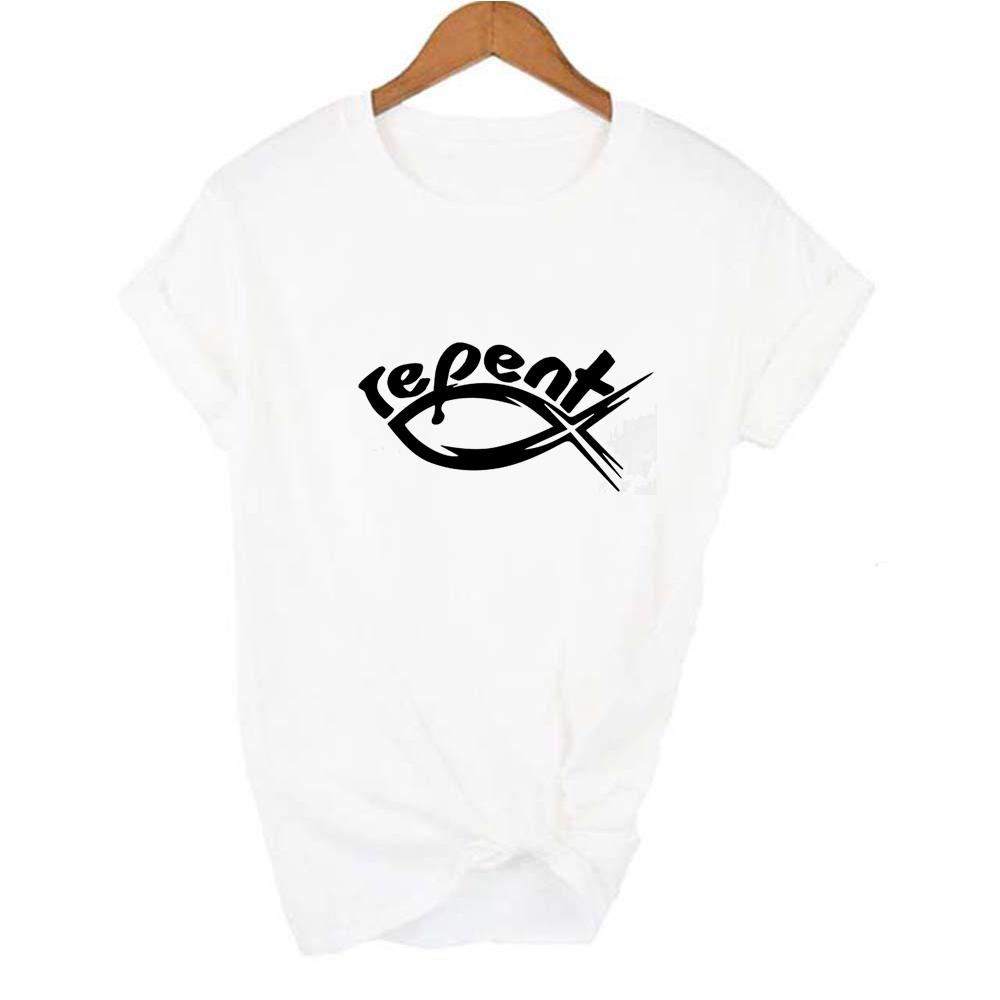 Jesus Peace Print Women T Shirt God Letter Religious Summer T Shirts Graphic Tees Female
