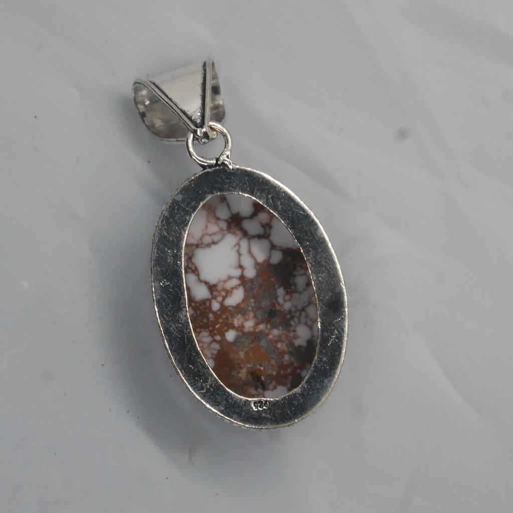 Naturalny Magnezyt Jaspis Dzikiego Konia Srebro Próby 925 Wisiorek Biżuteria, Ręcznie Robiony Wisiorek Projektanta