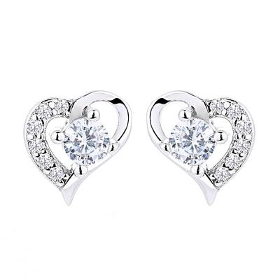 Herz-Förmigen Stud Ohrringe S925 Sterling Silber Junges Mädchen Herz-Förmigen Stud Ohrringe Elegante Mode Herz-Förmigen Stud ohrringe