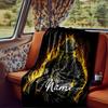 Firefighter Maltese Cross Emblem Blanket Personalized Name Soft Comfortable Stylish Blanket Car Blanket Perfect For Travel Camping Outdoor Home