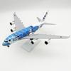 Scale Plane A380 Japan ANA Airways 30cm Aircraft Blue Sea Turtle Plane Model Resin Souvenir Plane With Wheel Base Collection