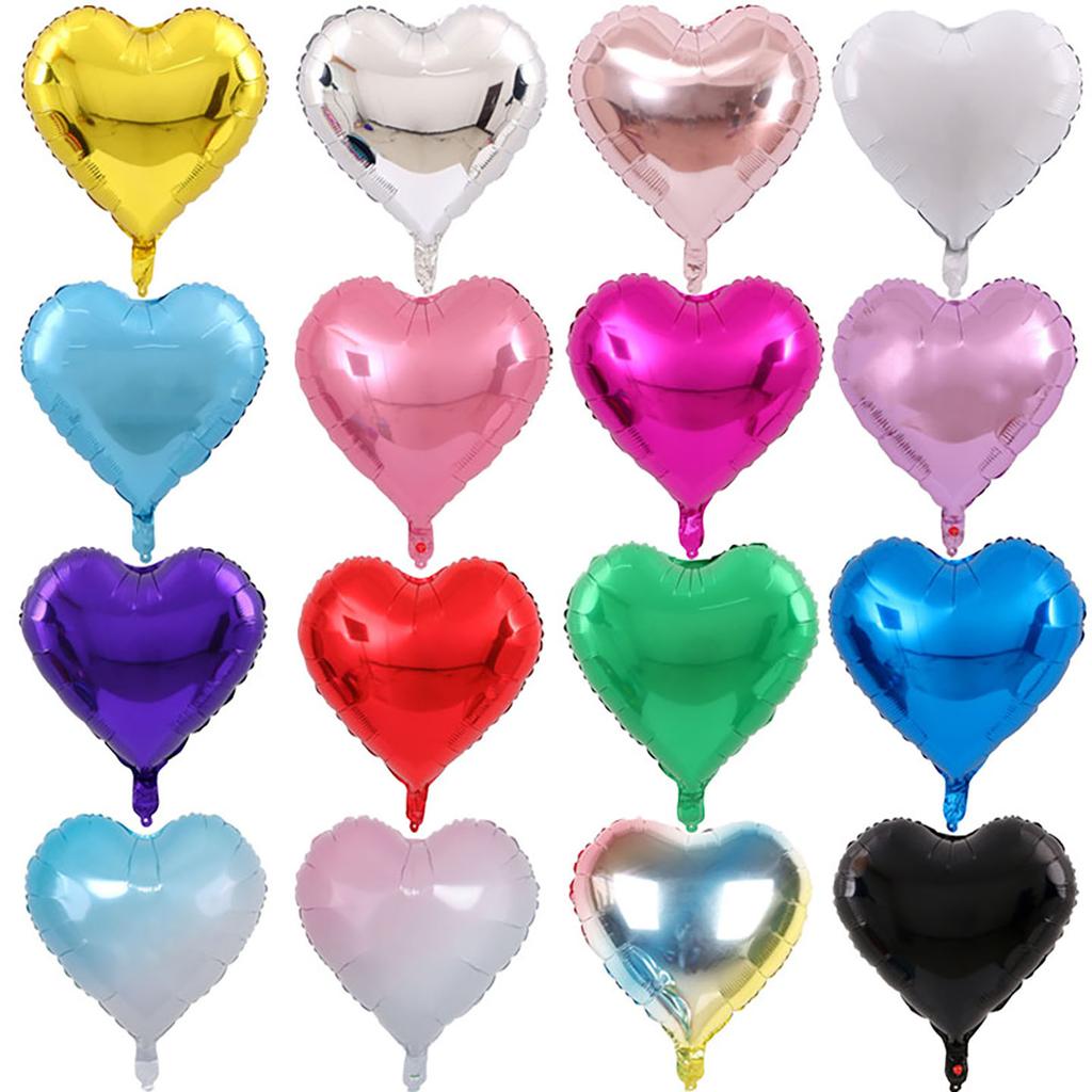 8-Inch Pure Color Heart-aped Aluminum Foil Balloons Baby First Birthday Decoration Children's Birthday Par Scene Decoration
