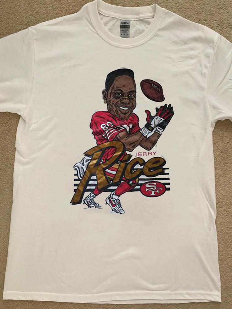 859 Jerry Rice caricature tee White Unisex Shirt NG2651 Unisex T-Shirt XXXL
