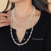 Versatile Multi-Layer Pearl Sweater Chain - Elegant and Fashionable Design