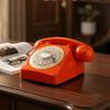 Retro Desk Phone Glossy Rotary with Vintage for Hotel Orange Bluetooth