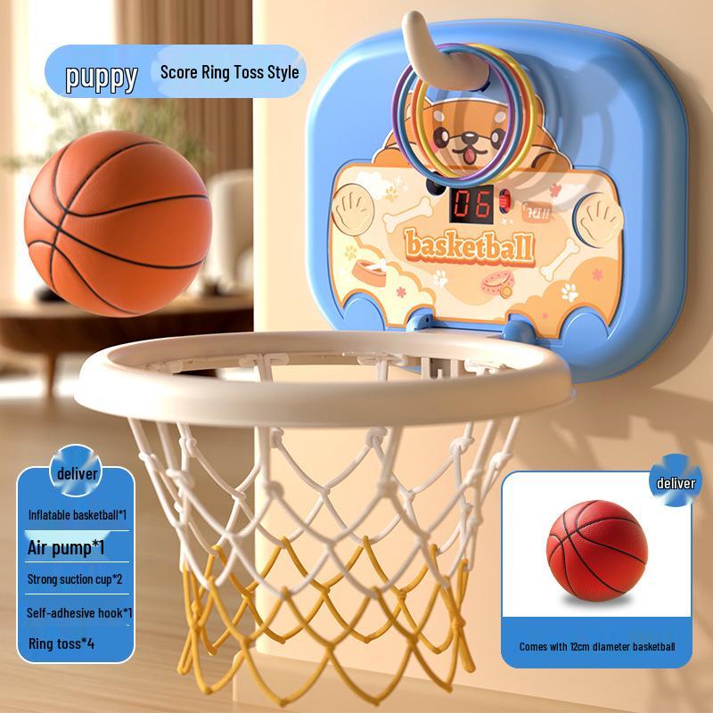 Indoor No-Drill Wall-Mounted Basketball Hoop for Kids