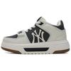 New York Yankees Slip Resistant, Abrasion Resistant, Height Increasing High Top Skateboard Shoes Unisex Black White Sneakers 3ASXW015N-50BKS