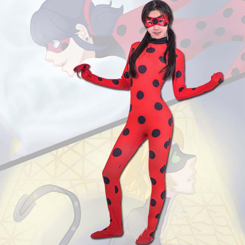 Cosplay Ladybug Costume Kids Adult Jumpsuit Outfits Halloween Christmas Party