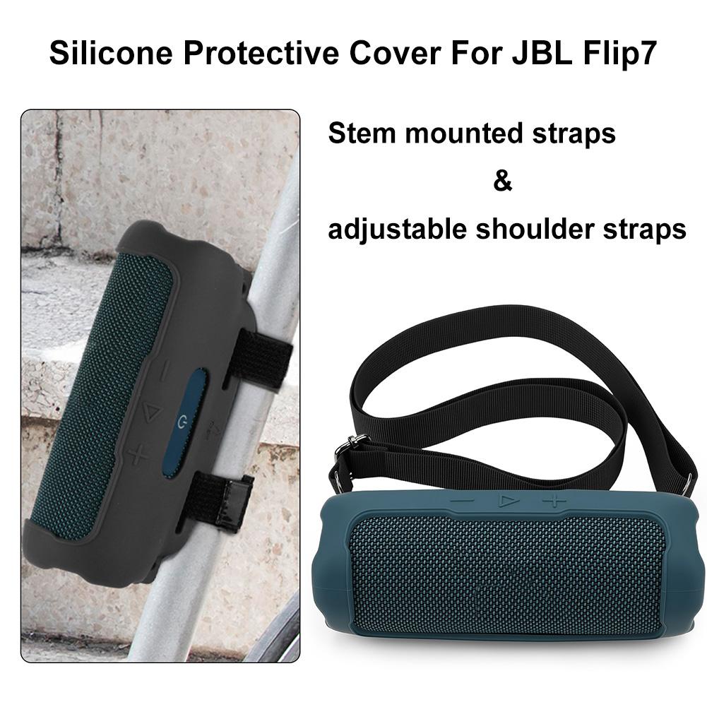 For JBL FLIP 7 Bluetooth-compatible Speaker Portable Travel Soft Cover Protective Sleeve Cover Silicone Protective Cover Shell