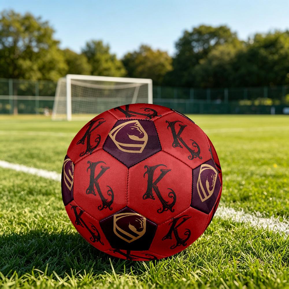 1PC Elegant Letter K Equestrian Shield Emblem Soccer Ball Size 5 Football Machine Sewn Indoor/Outdoor Universal Football S89