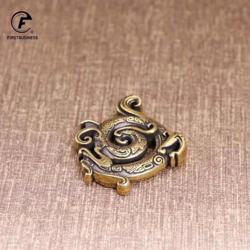 Solid Copper Incense Stick Holder Disc Dragon Small Ornaments Creative Vintage Brass Censer Home Decor Incenses Burner Keychains