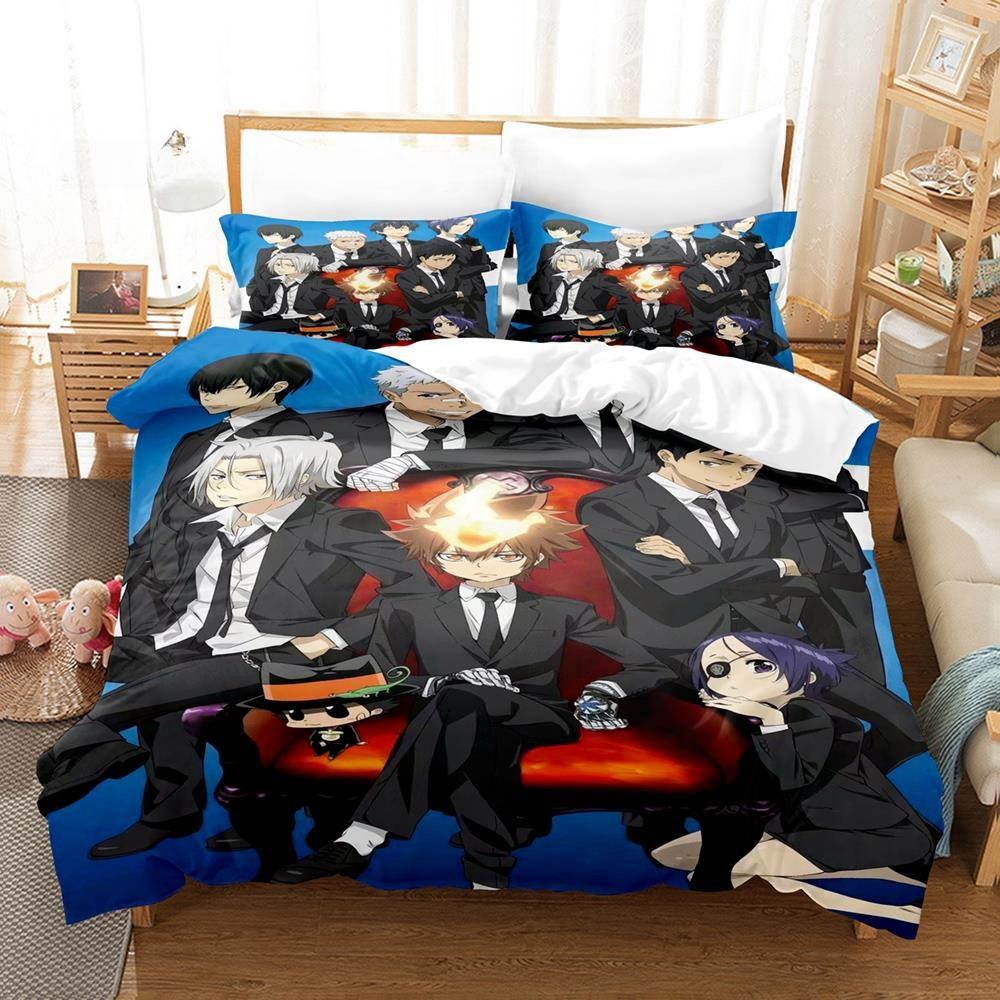 New 3D Anime Hitman Reborn Bedding Set Single Twin Full Queen King Size Bed Set Adult Kid Bedroom Duvet Cover Sets Home Textiles