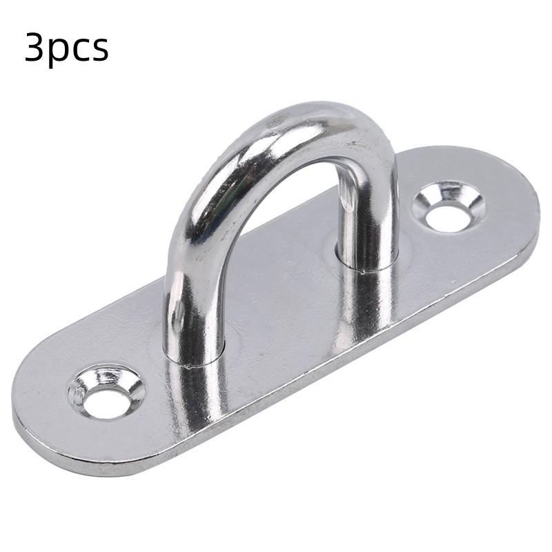 1/3/5pcsHook Eye Plate Heavy Oblong Duty Steel Stainless Pad Mount Wall U Boat Ceiling Hanger Ring Garage Hammock D Design Shape